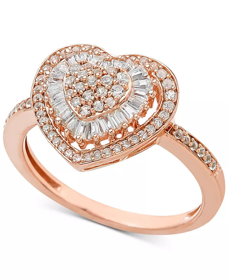 Diamond Heart Cluster Ring (1/2 Ct. T.W.) in 14K White , Yellow or Rose Gold