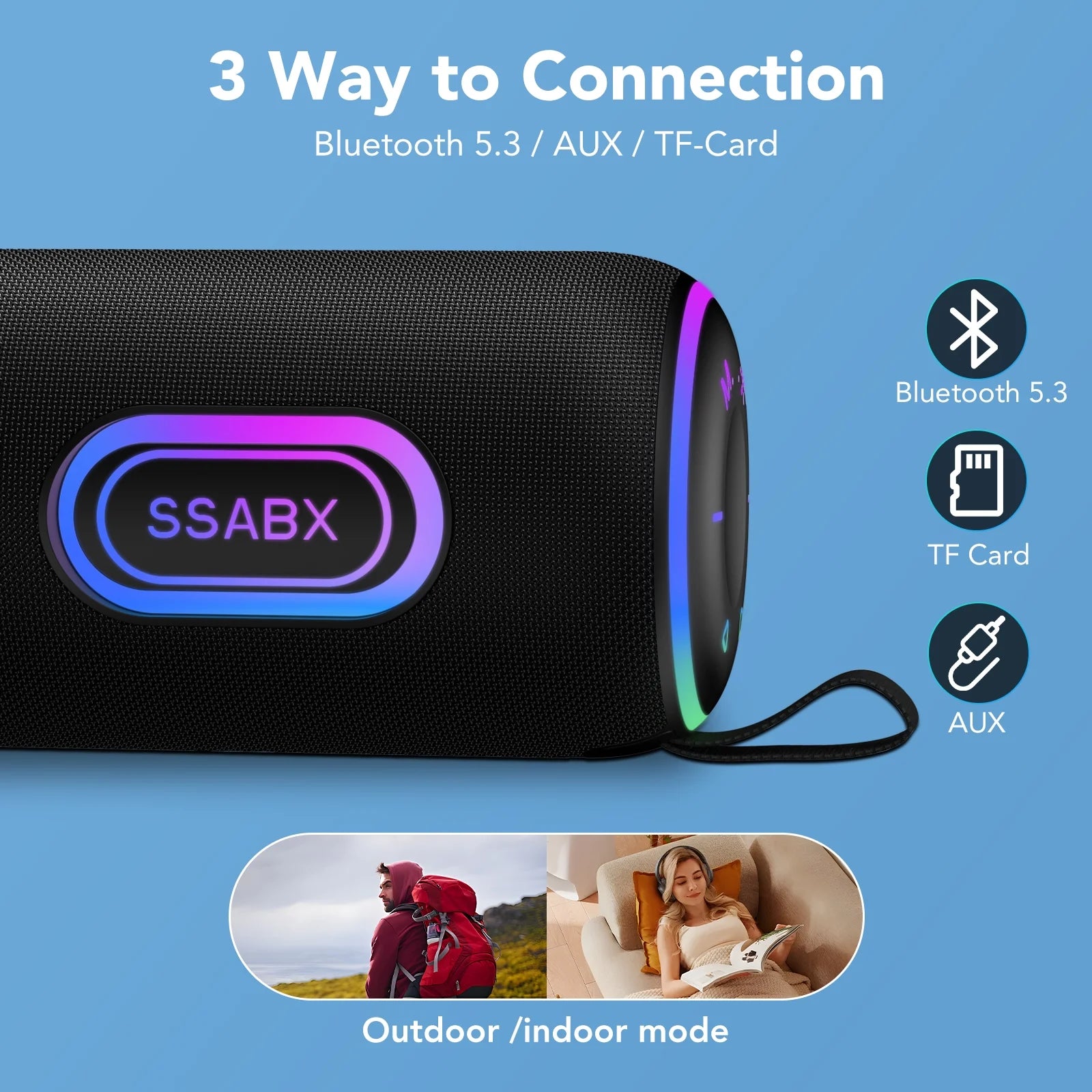 Experience Ultimate Sound with Our IPX7 Waterproof Portable Bluetooth Speaker - 35W Stereo Sound, 30 Hours Playtime, and Dynamic RGB Lights for Your Outdoor Adventures and Parties!