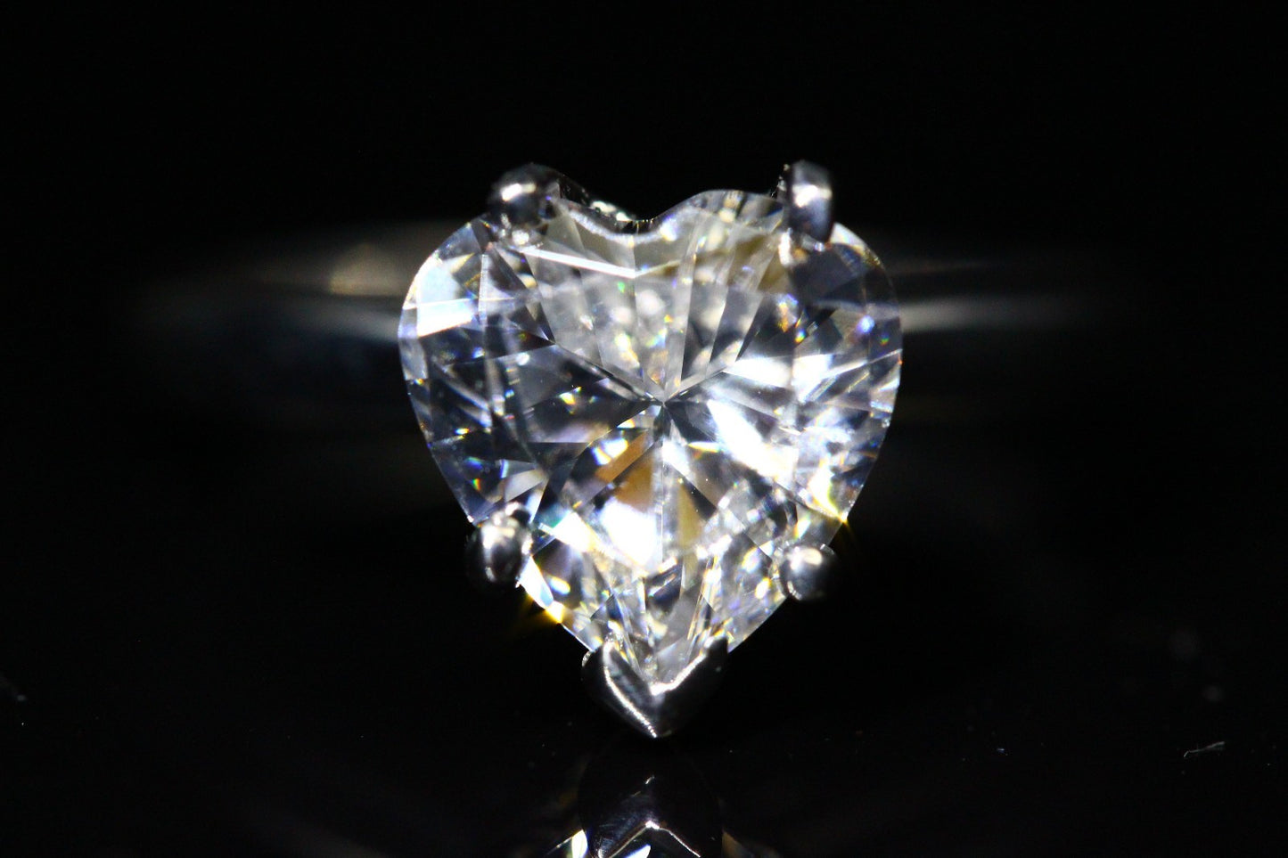 4 Ct Heart Shape Solitaire Engagement Wedding Promise Ring Solid 14K White Gold