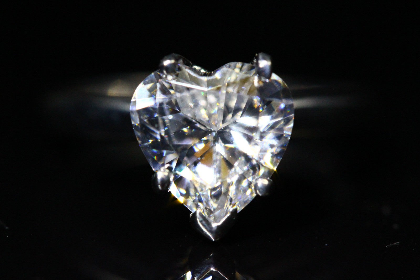 4 Ct Heart Shape Solitaire Engagement Wedding Promise Ring Solid 14K White Gold