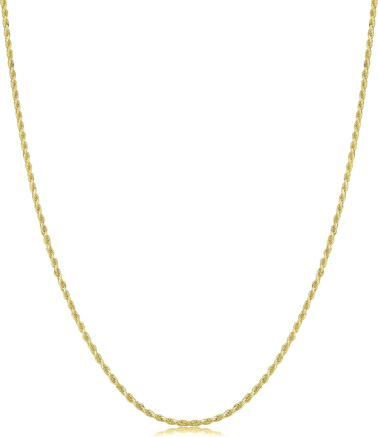 18K Gold 1.5MM Diamond Cut Rope Chain Necklace, 18K Gold Rope Chain, 18K Gold Necklaces,18K Gold Chain Gold Dainty Necklace, Real 18K Gold Chain, 16-30