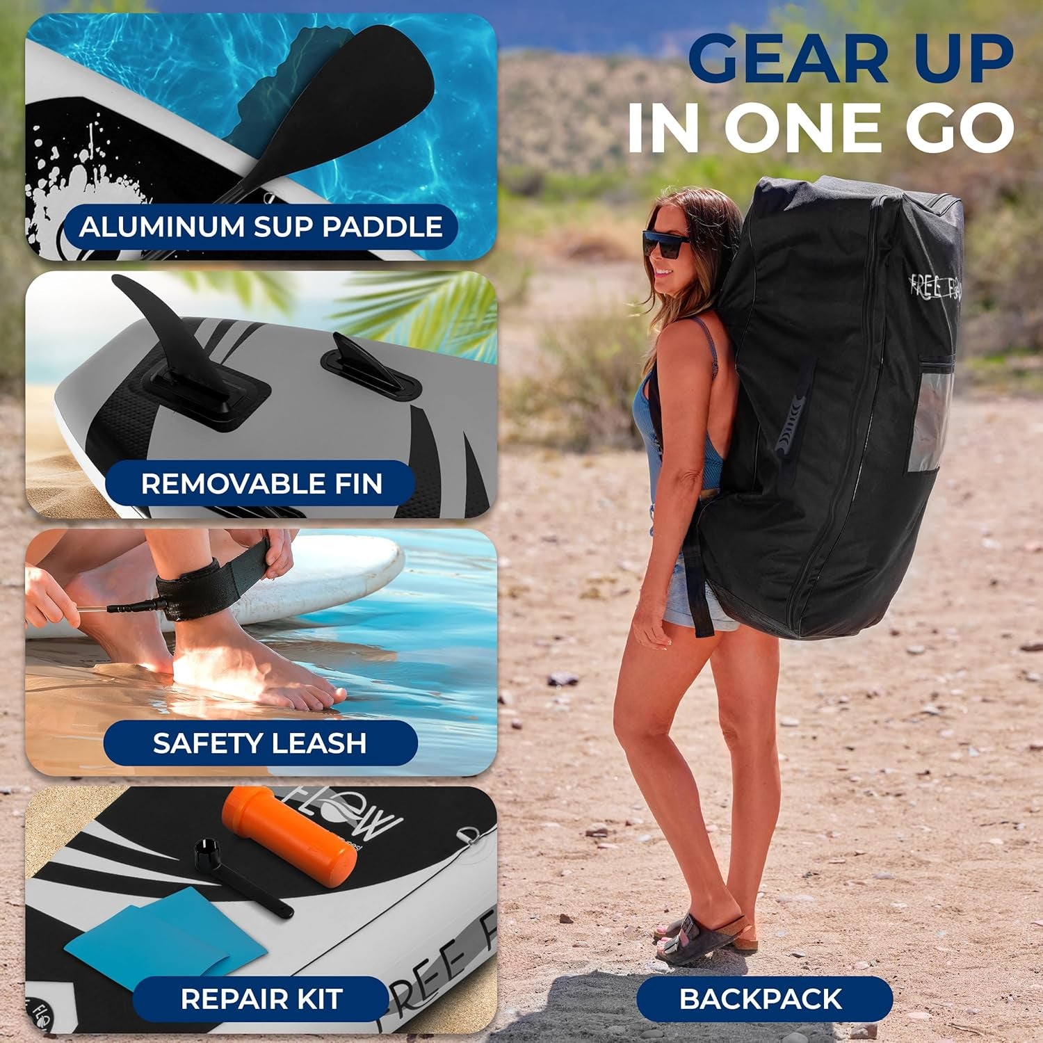 Ride the Waves: Inflatable Paddle Board with Top-Notch Accessories for Everyone! 🌊🏄‍♂️ #PaddleBoarding #AdventureAwaits