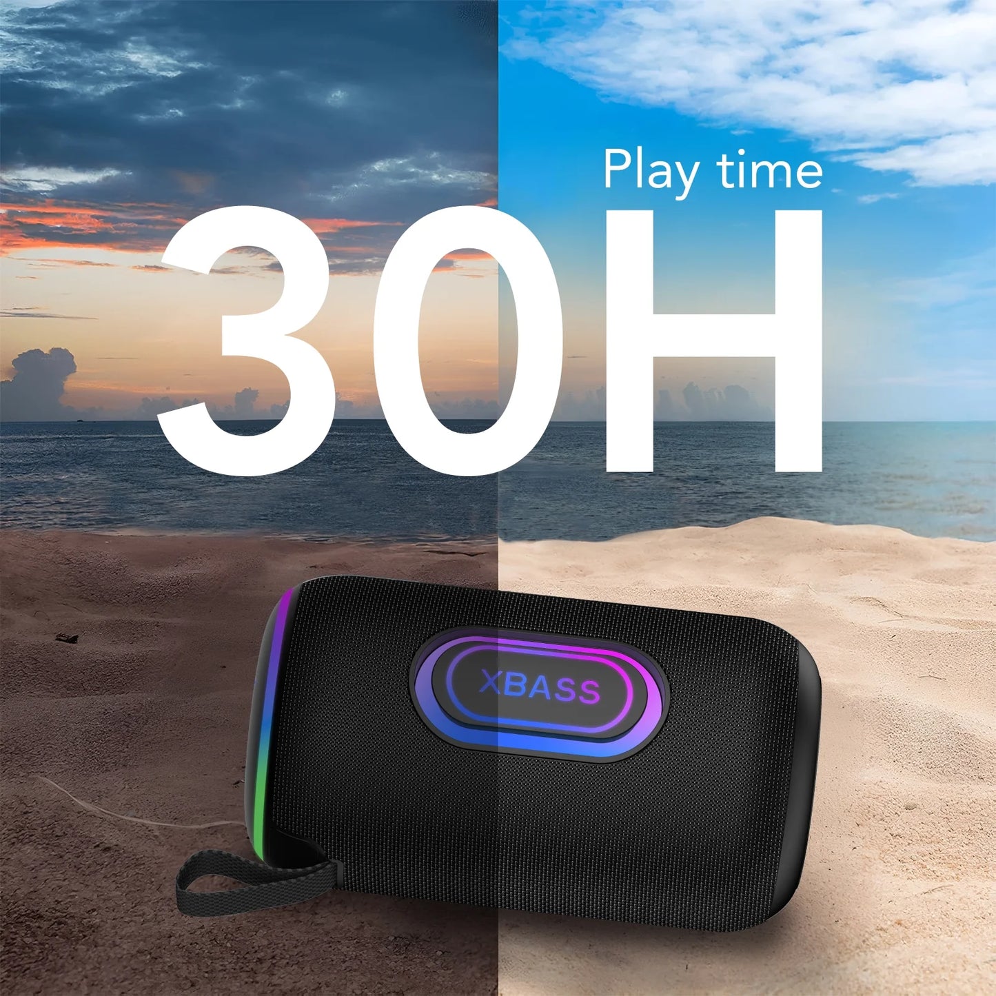 Experience Ultimate Sound with Our IPX7 Waterproof Portable Bluetooth Speaker - 35W Stereo Sound, 30 Hours Playtime, and Dynamic RGB Lights for Your Outdoor Adventures and Parties!