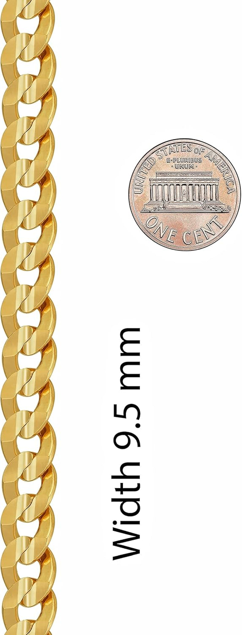 Stylish 24K Gold Plated Cuban Link Chain Necklace for Men & Women - Available in 6mm & 9.5mm Widths