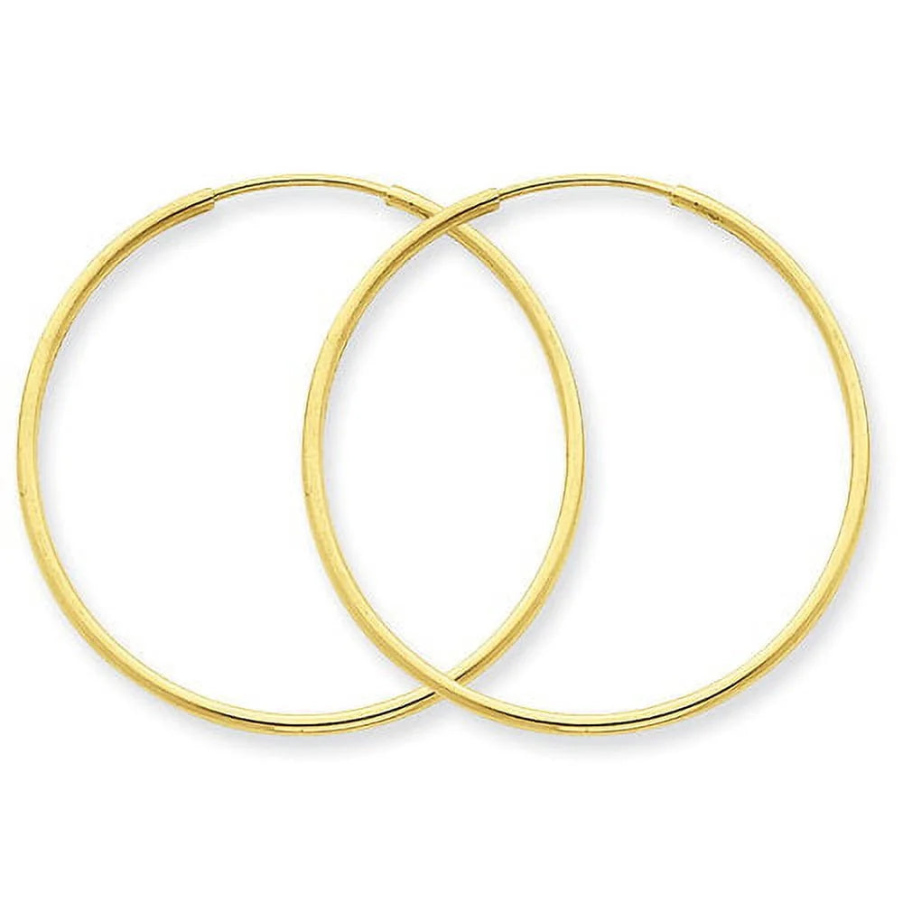 14K Yellow Gold 1.25Mm Endless Hoop Earring