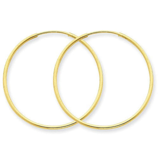 14K Yellow Gold 1.25Mm Endless Hoop Earring