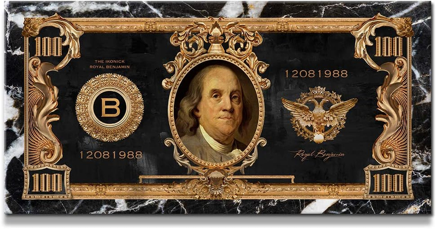 Royal Benjamin Inspirational Canvas Wall Art - Elevate Your Space with Motivational Decor for Home and Office, 20" x 10