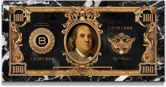 Royal Benjamin Inspirational Canvas Wall Art - Elevate Your Space with Motivational Decor for Home and Office, 20" x 10