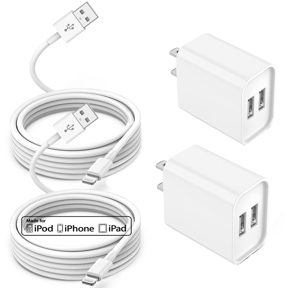 2 Pack Fast Charger, 24W PD USB C Wall Charger Adapter with 6FT and 10FT a to L Cable Compatible with Iphone Charger for Iphone 16，Iphone 15 ,Iphone 14 ，Iphone 13 ,Iphone 12