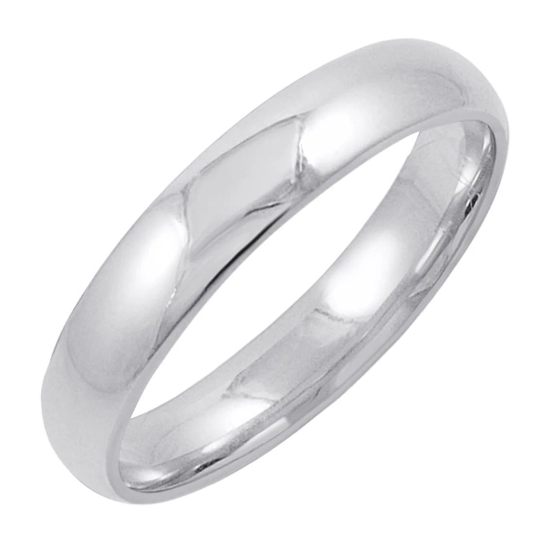 Men'S 14K White Gold 4Mm Comfort Fit Plain Wedding Band (Available Ring Sizes 8-12 1/2) Size 9