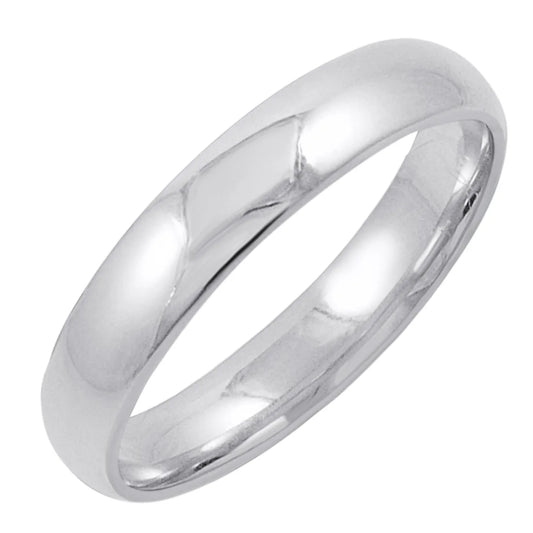 Men'S 14K White Gold 4Mm Comfort Fit Plain Wedding Band (Available Ring Sizes 8-12 1/2) Size 9