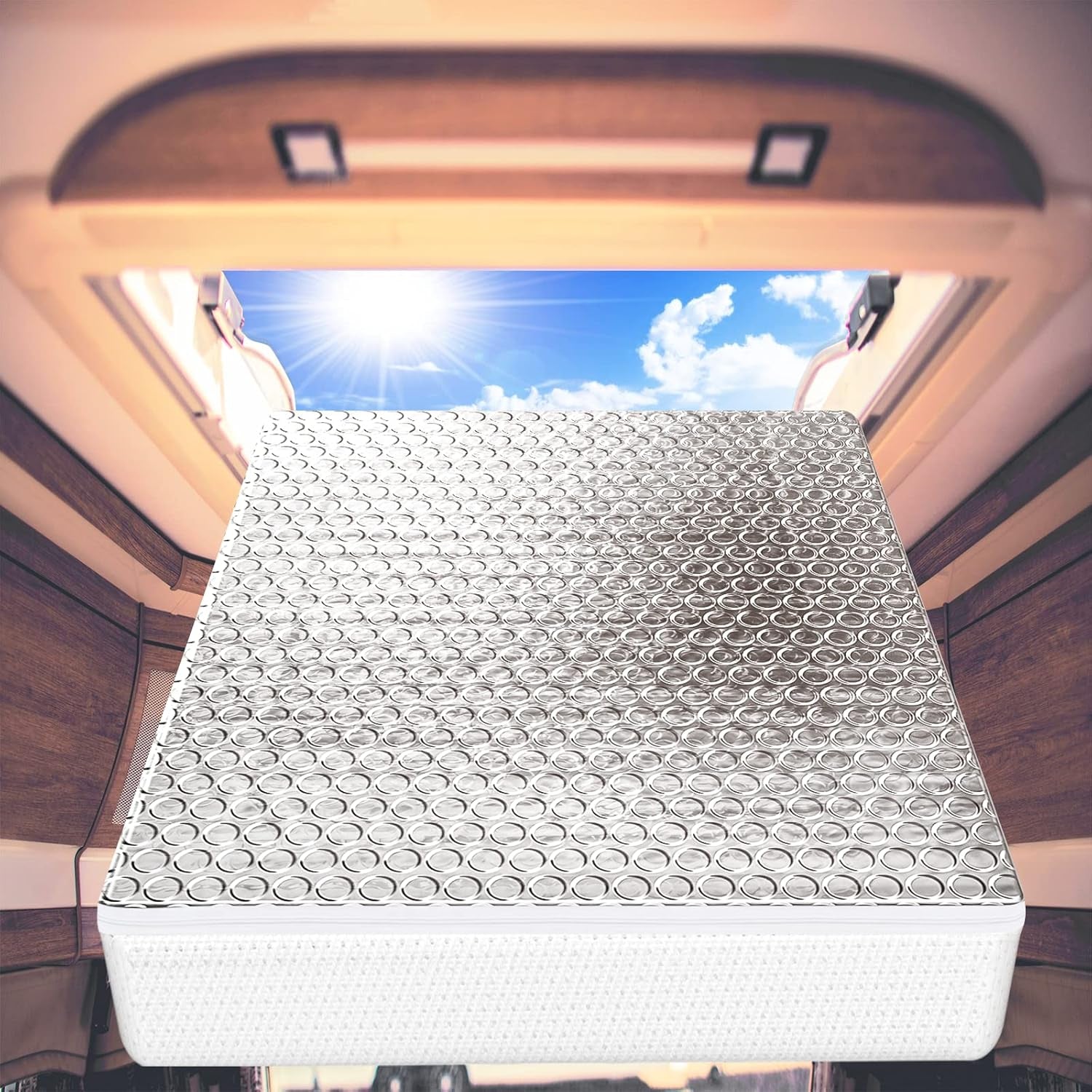 Stay Cool & Save Energy! 🌞✨ Universal 14"x14" RV Vent Insulator - 2 Pack Skylight Covers with Reflective Surface for Your RV/Camper! 🏕️🚐 #RVLife #EnergySavings