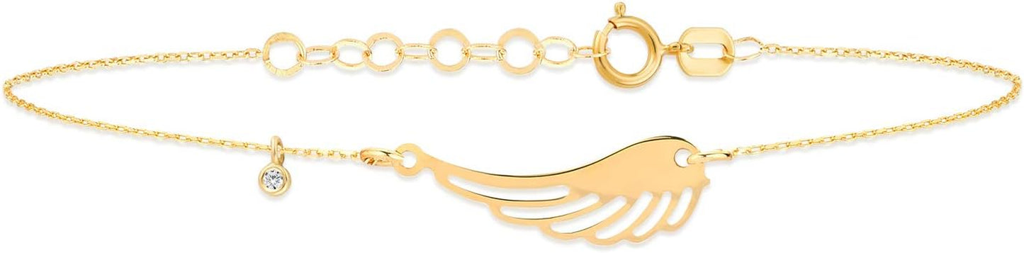Diamond Angel Wing Bracelet for Women