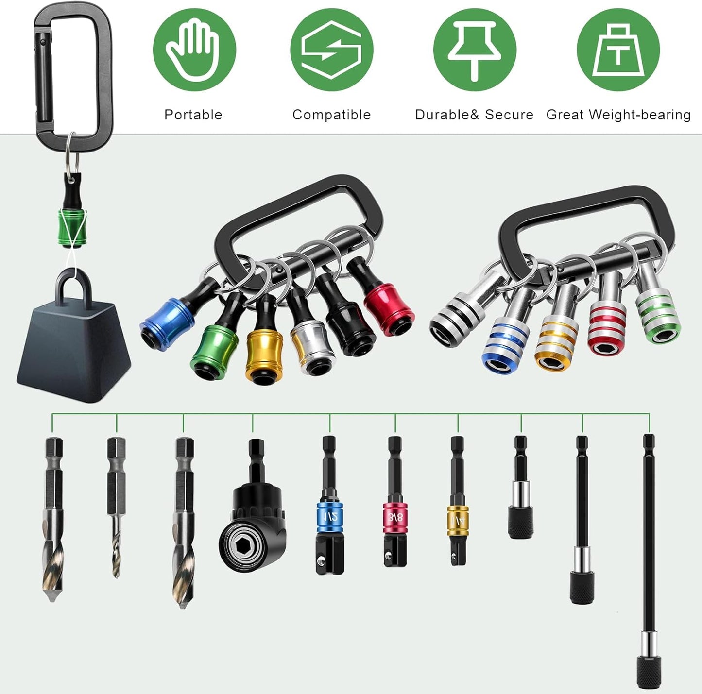 Unlock your DIY potential with this 18PCS Bit Holder Keychain Set! Perfect for men who love gadgets, it includes a Right Angle Drill Adaptor and multiple socket adapters for all your projects! 🛠️🔧 #DIY #Gadgets #ToolKit