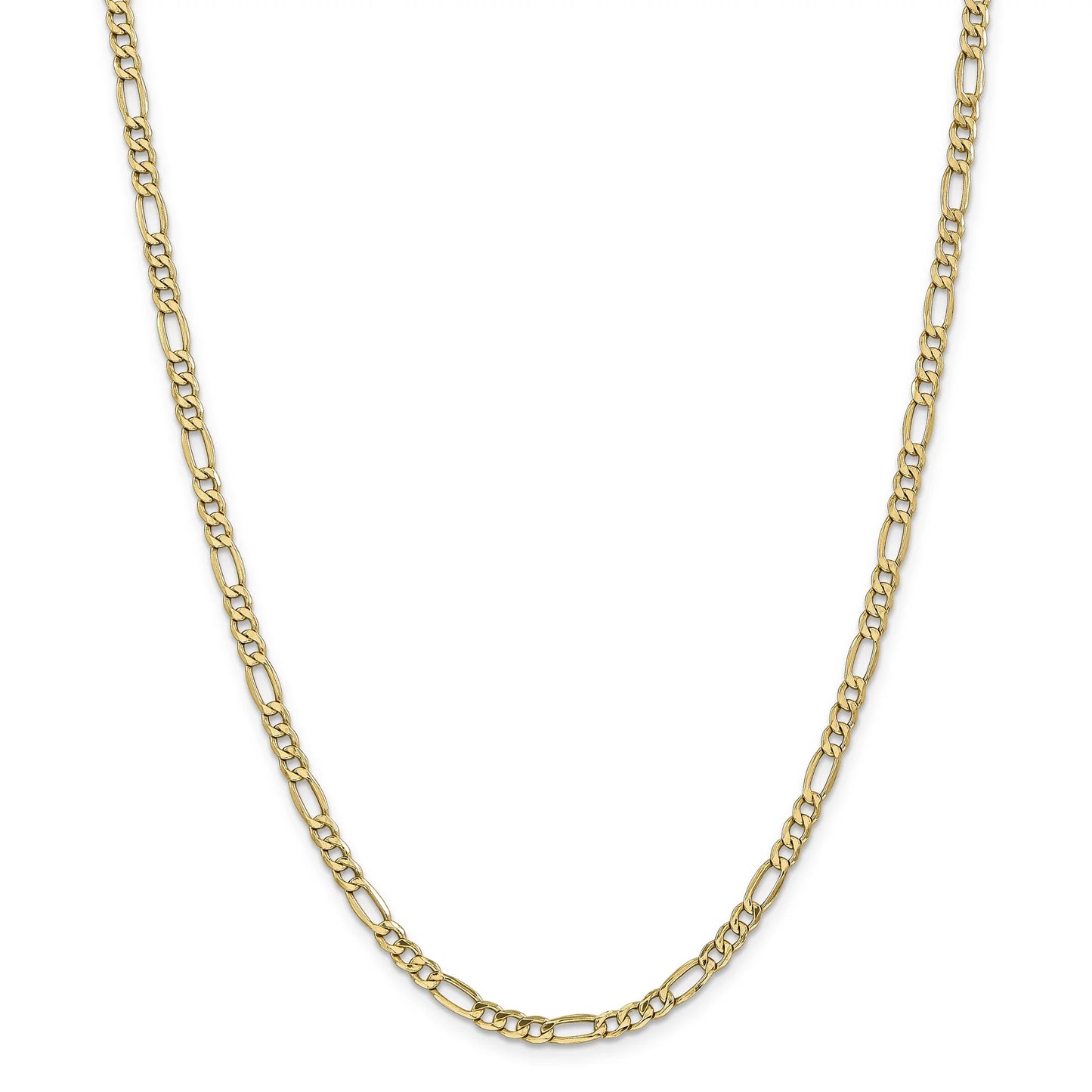 14 Karat Yellow Gold 4.75Mm Semi-Solid Figaro Chain