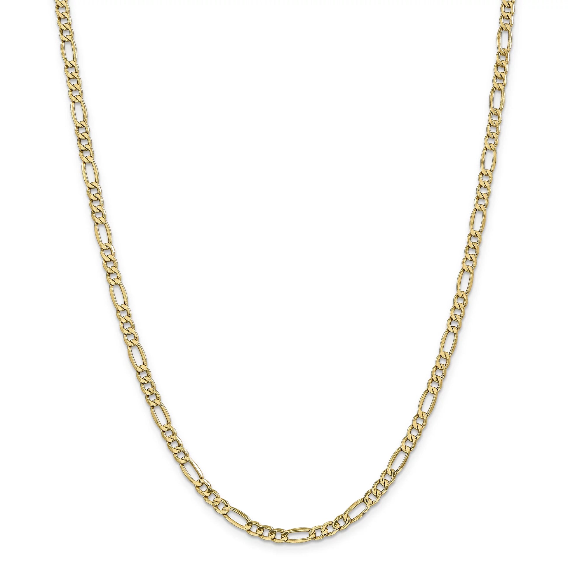 14 Karat Yellow Gold 4.75Mm Semi-Solid Figaro Chain