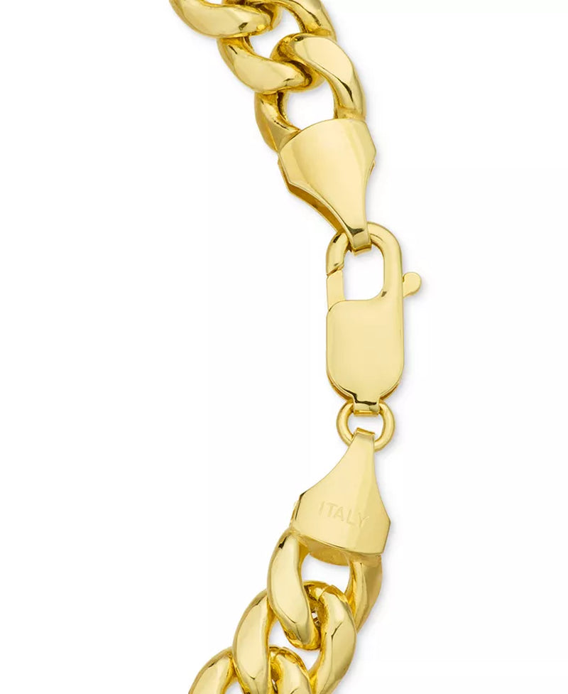 Elevate His Style with a Stunning 14K Gold Lightweight Men's Cuban Chain Link Bracelet (10mm)