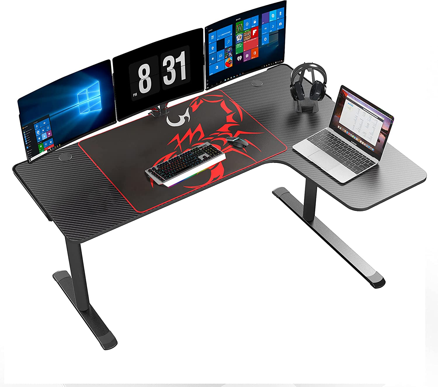 Elevate Your Gaming Experience with the 60" L Shaped Gaming Desk – Ultimate Style and Functionality for Home Offices!