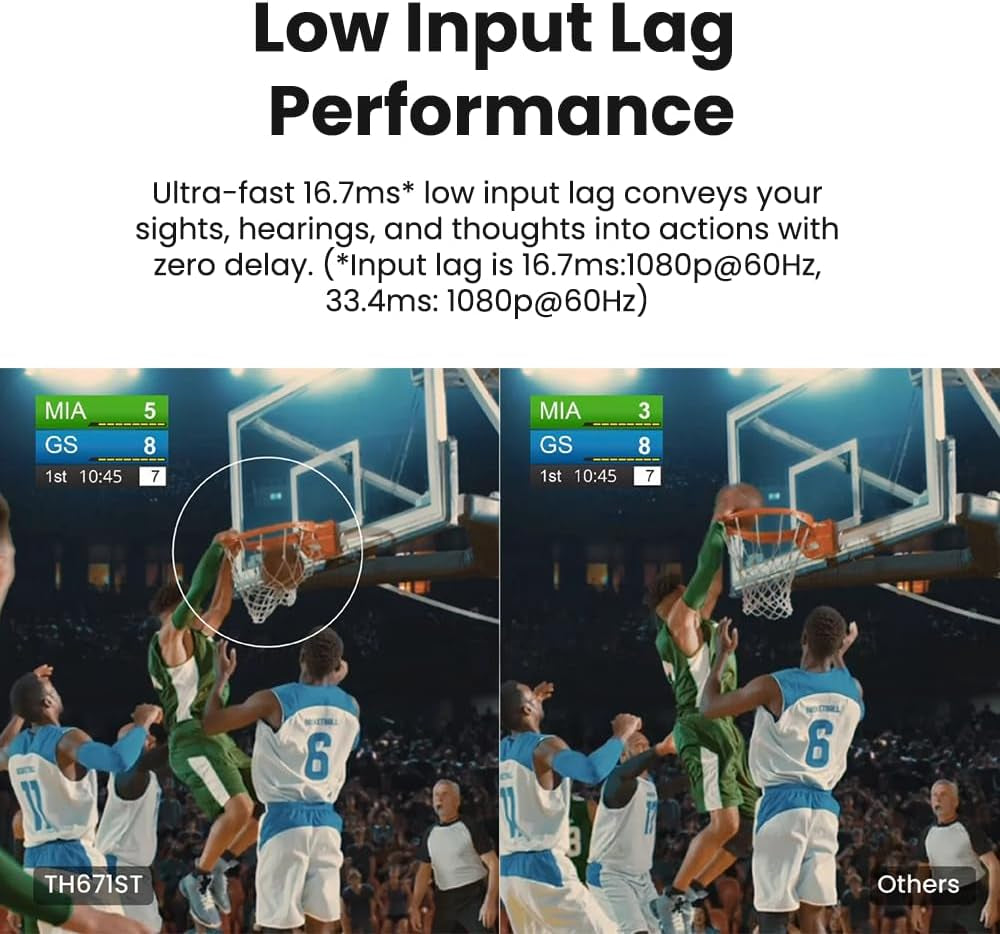 TH671ST 1080P Short Throw Gaming Projector | Gaming Mode for Intense Low Input Lag Action | 3000 Lumens for Lights on Entertainment | 3 Year Industry Leading Warranty