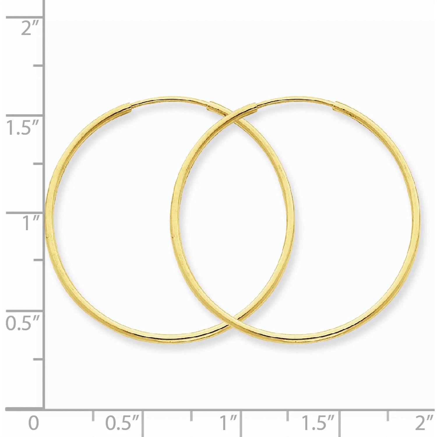 14K Yellow Gold 1.25Mm Endless Hoop Earring