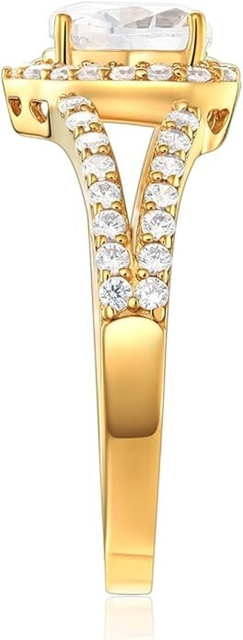 1.90 Ct Heart Shape Halo Solid 14K Yellow Gold Engagement Wedding Promise Ring