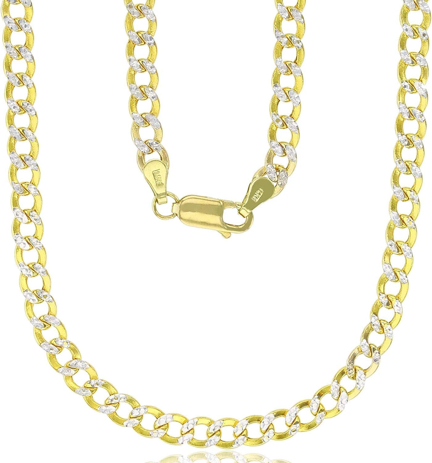 Stunning 14K Yellow Gold Hollow Cuban Chain - Versatile 2Mm-11Mm Pave Design for Men and Women