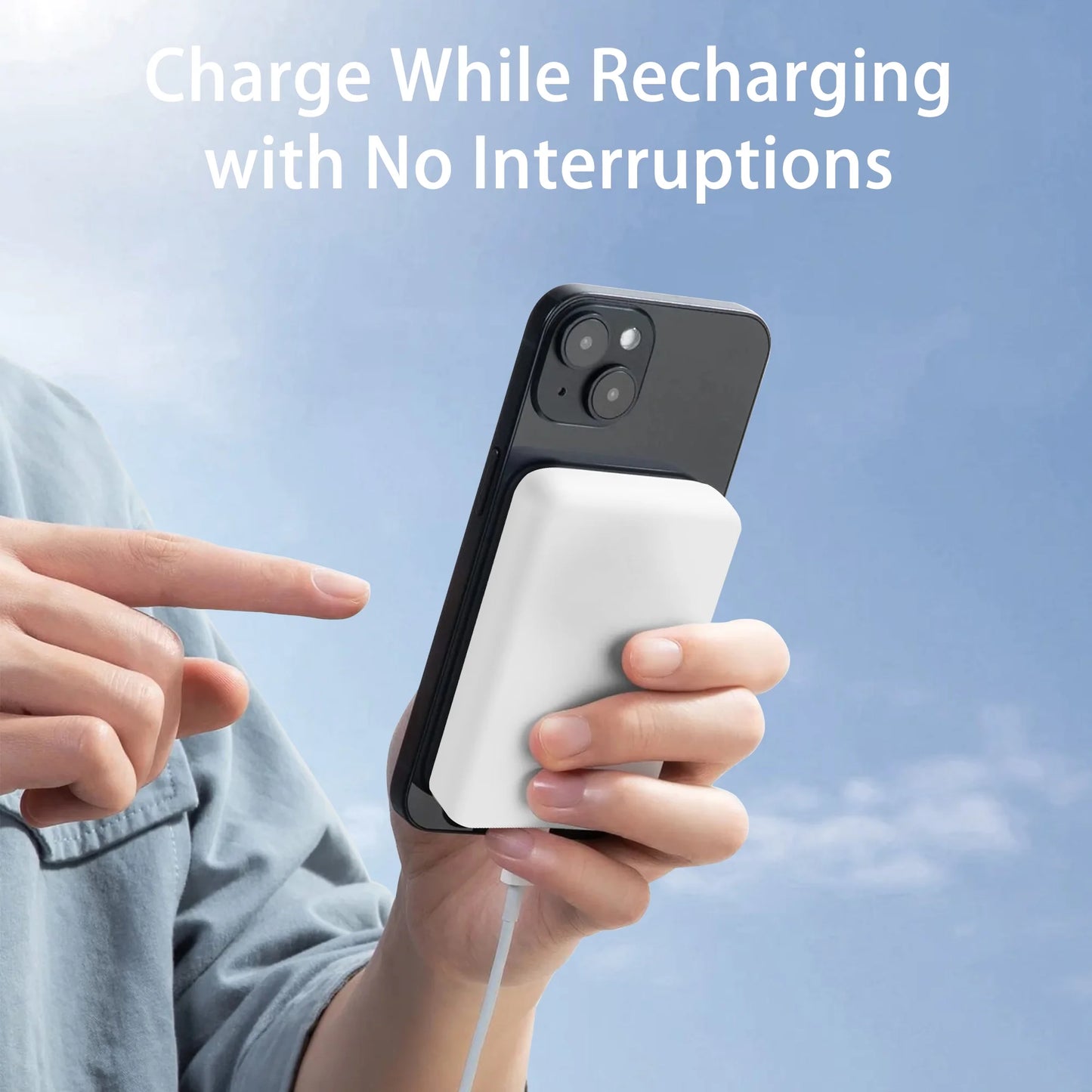 Magnetic Power Bank 10000mAh - Fast 22W Wireless Charger for iPhone 16/15/14/13/12 Series