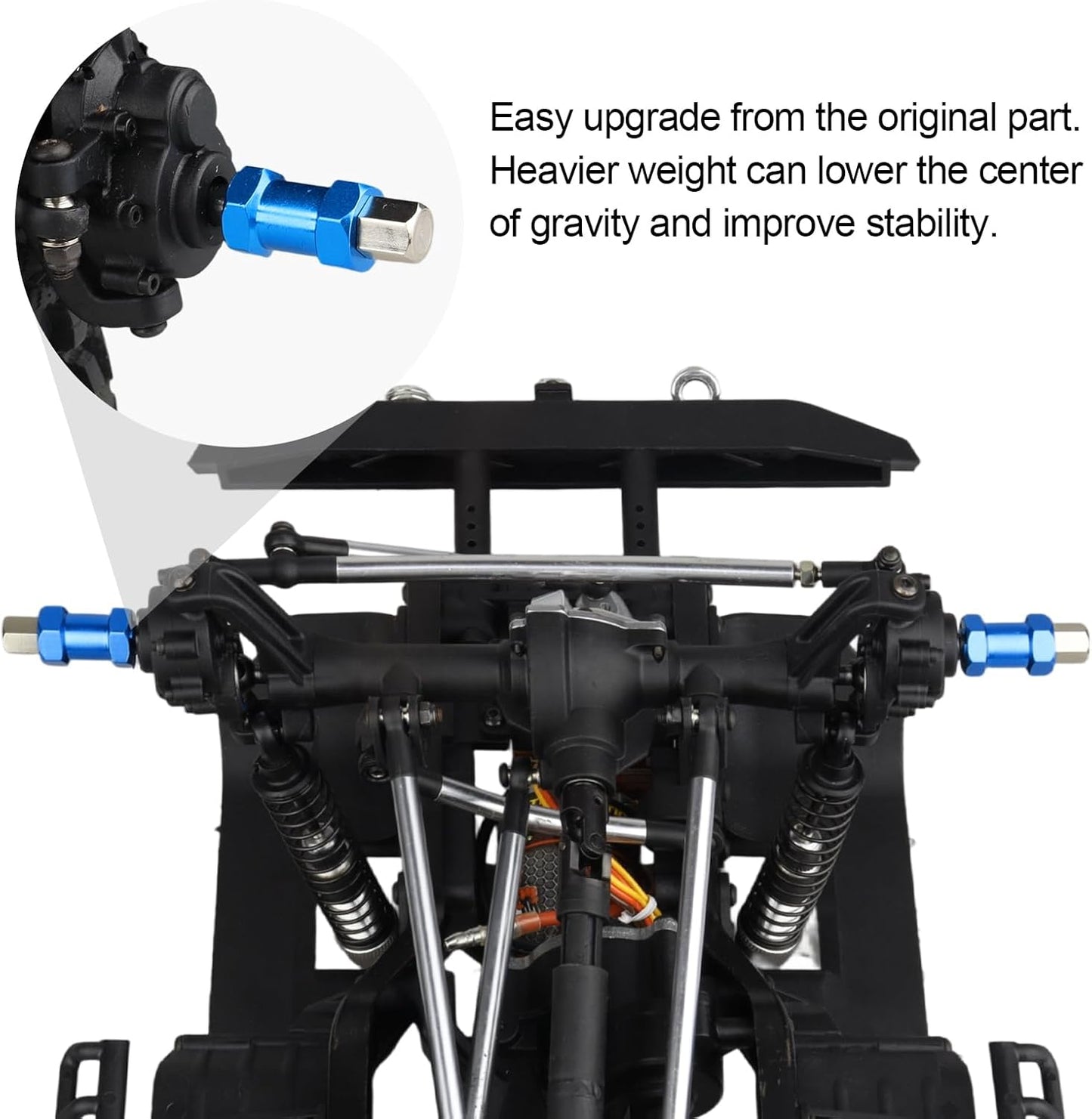 4-Pack  12Mm Wheel Hex Drive Hubs Combiner Coupler Aluminum 20Mm Offset Extension for 1/10 RC Crawler Car Parts (Blue)