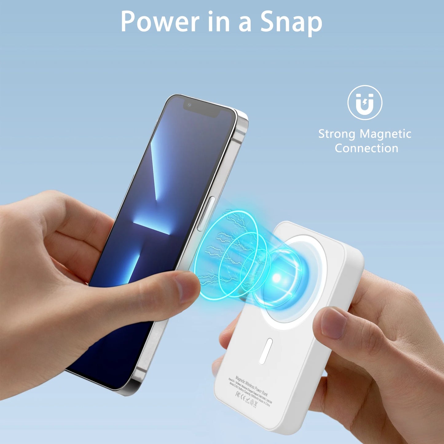 Magnetic Power Bank 10000mAh - Fast 22W Wireless Charger for iPhone 16/15/14/13/12 Series