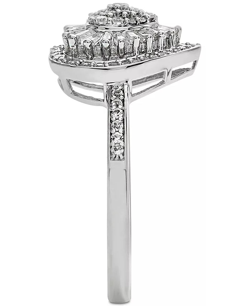 Diamond Heart Cluster Ring (1/2 Ct. T.W.) in 14K White , Yellow or Rose Gold