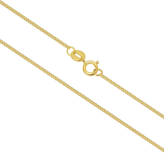 10K 14K 18K Real Gold Thin Gold Chain Necklace for Women, Classic Thin Cable Chain Necklace 1Mm, 1.2Mm, 1.35Mm, 1.6Mm, 1.75Mm Durable Strong Solid 14K Gold Chain Necklace Women