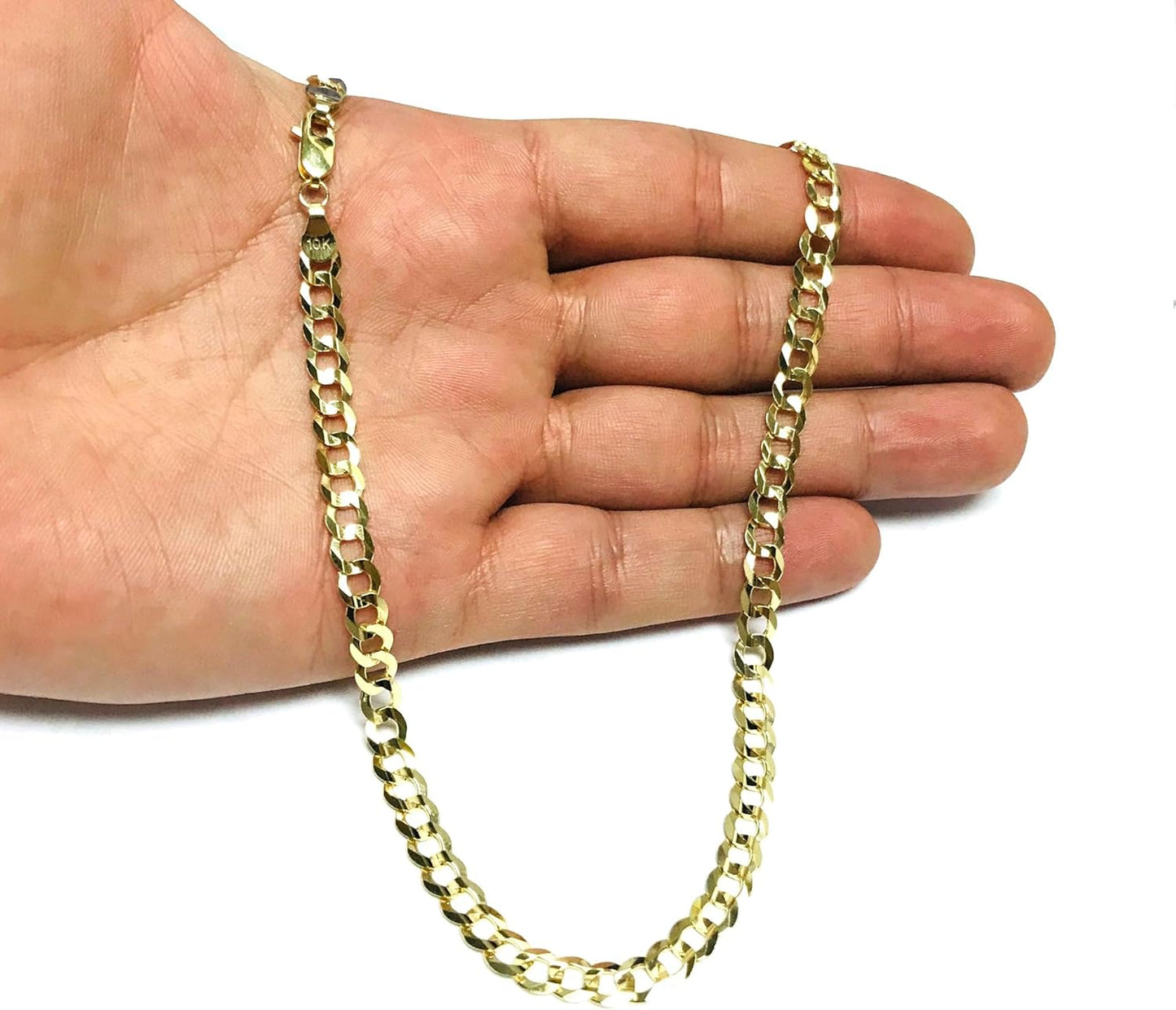 10K Yellow Gold Comfort Curb Chain Necklace, 5.7Mm