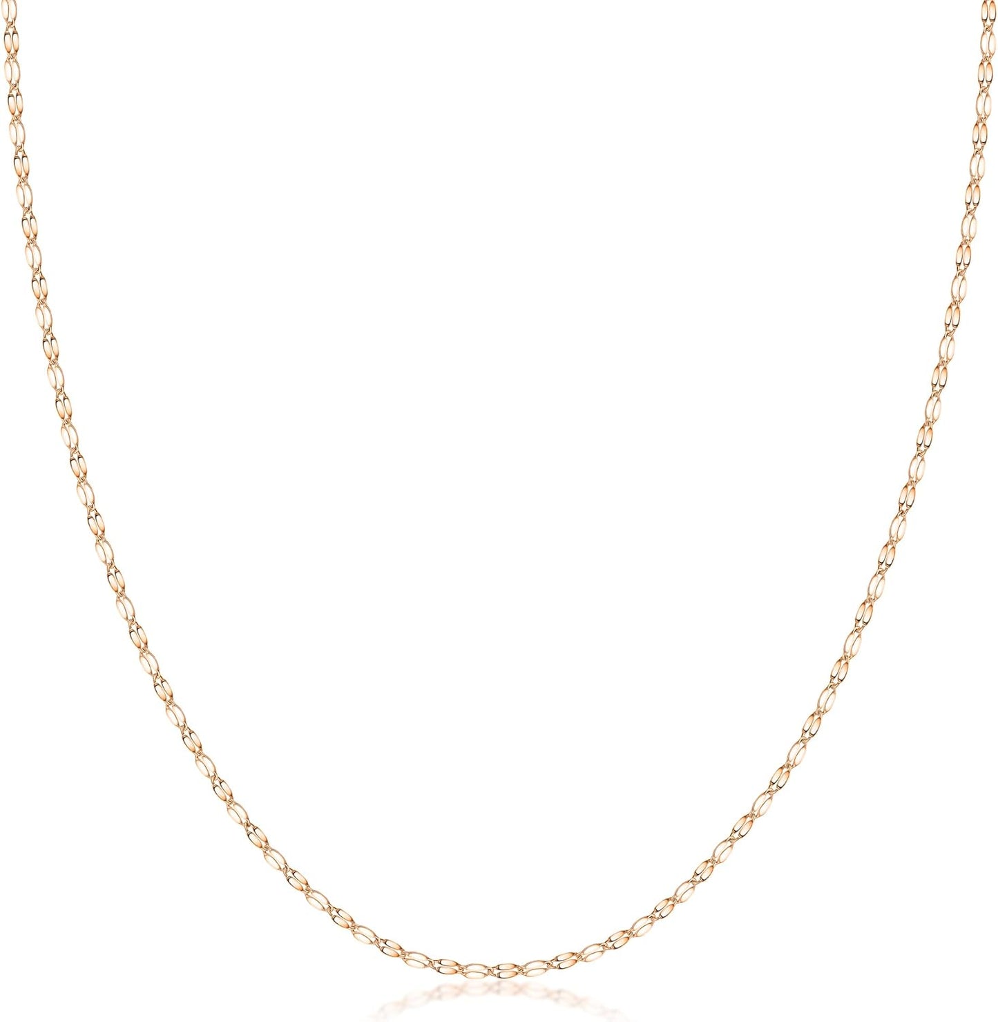 14K Solid Gold 2.0MM Diamond Cut Mirror Chain Necklace -Choose Your Color - Unisex Sizes 16"-30"