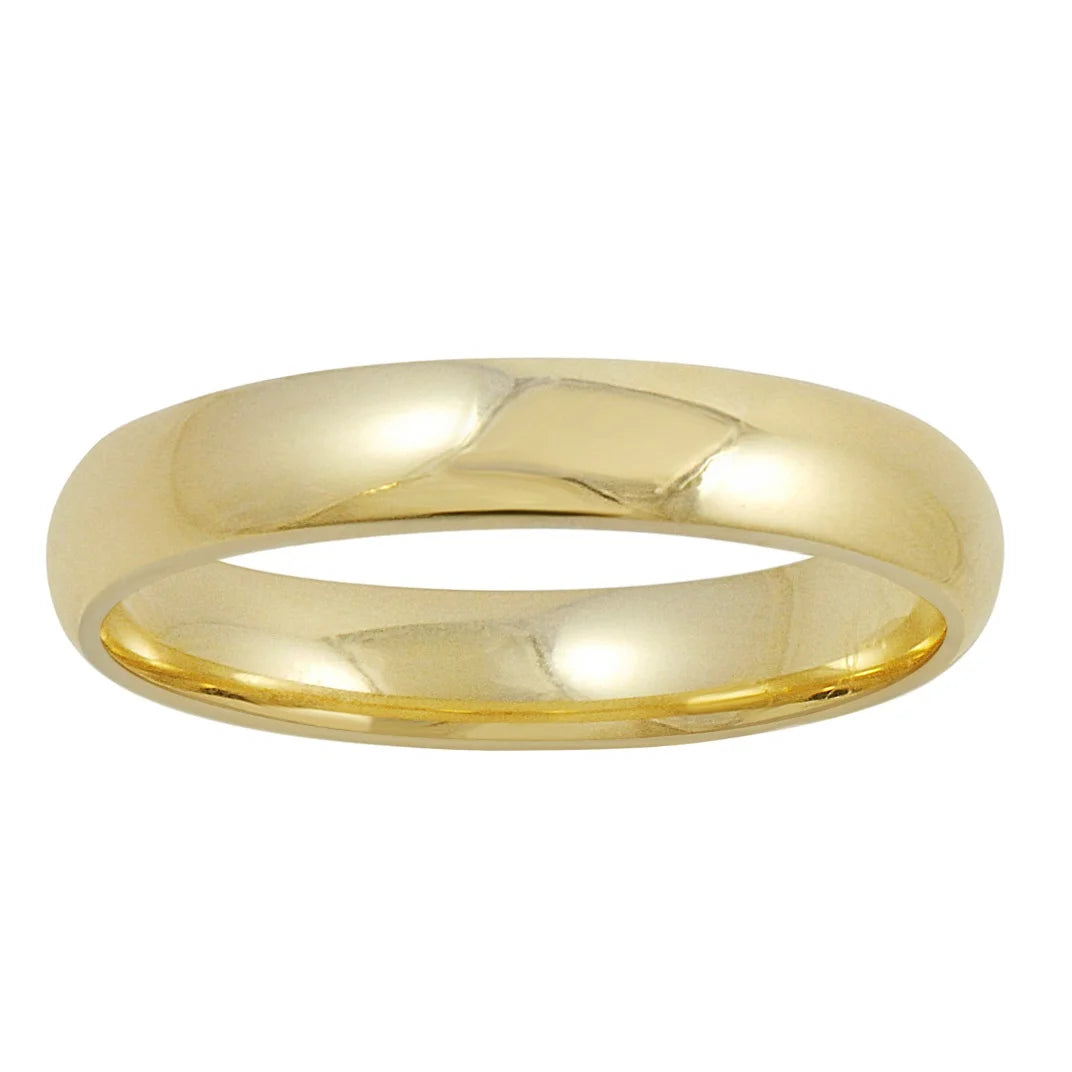 Men'S 14K Yellow Gold 4Mm Comfort Fit Plain Wedding Band Ring Size 14